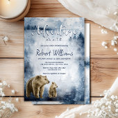 Moeder en baby beer waterverf bosuitnodiging kaart