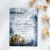 Moeder en baby beer waterverf bosuitnodiging kaart