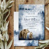 Moeder en baby beer waterverf bosuitnodiging kaart