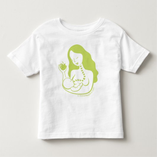 Moeder en Baby borstvoeding in het groen Kinder Shirts (Voorkant)