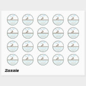 Moeder en Baby Bunny adreslabel Ronde Sticker (Vel)