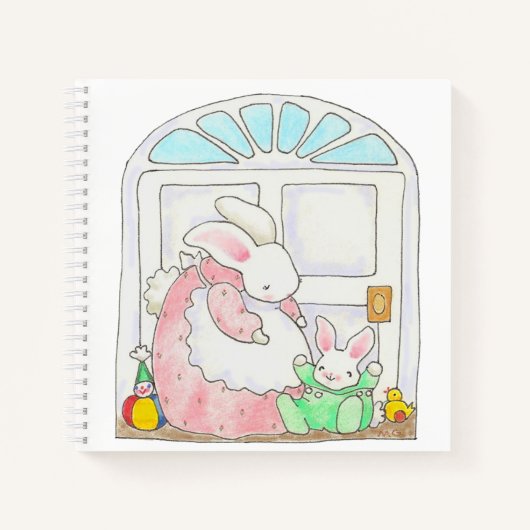moeder en baby bunny Spiral Notitieboek (Voorkant)
