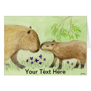Moeder en Baby Capybara