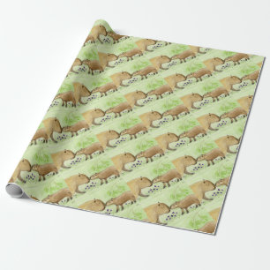 Moeder en Baby Capybara Cadeaupapier