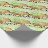 Moeder en Baby Capybara Cadeaupapier (Hoek)