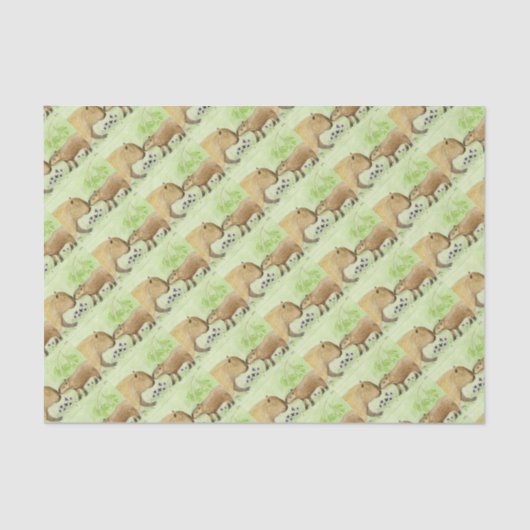 Moeder en Baby Capybara Tissuepapier (Voorkant)