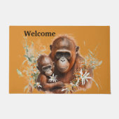 Moeder en baby chimpansee deurmat (Voorkant)