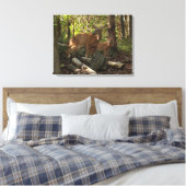 Moeder en Baby Deer in het natuurpark Shenandoah Canvas Afdruk (Insitu (Slaapkamer))