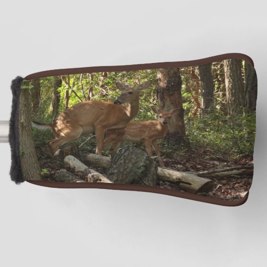 Moeder en Baby Deer in het natuurpark Shenandoah Golfheadcover (Voorkant)