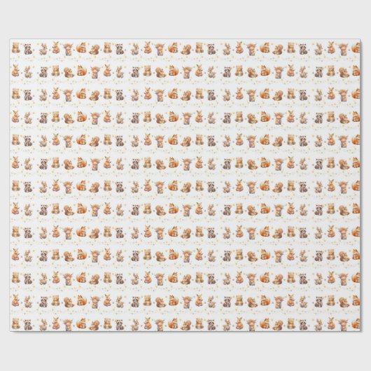 Moeder en Baby Dieren Cadeaupapier (Vlak)