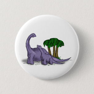 Moeder en Baby Dinosaur Ronde Button 5,7 Cm