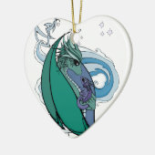 moeder en baby dragon keramisch ornament (Links)