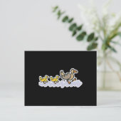 moeder- en baby eenden briefkaart (Staand voorkant)