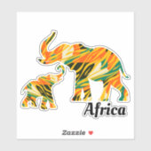 Moeder en Baby Elephant | Afrikaans patroon Sticker (Vel)