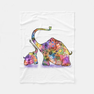 Moeder en Baby Elephant Baby Fleece Blanket Deken