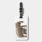 Moeder en Baby Elephant Bagagelabel (Voorkant verticaal)