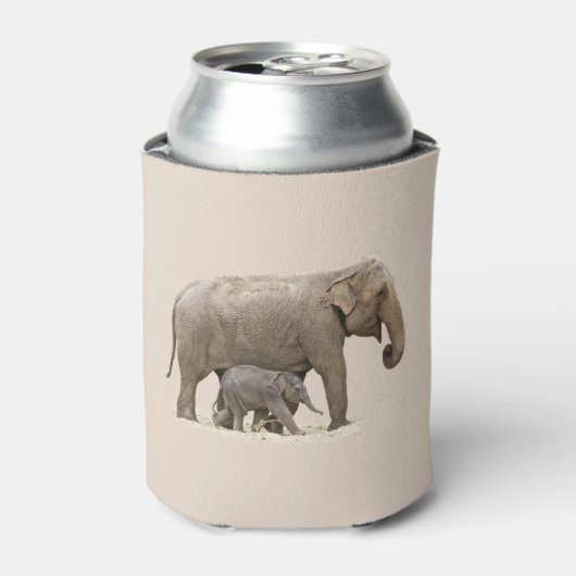 Moeder en Baby Elephant Blikjeskoeler (Blikje Voorkant)