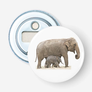 Moeder en Baby Elephant Button Flesopener
