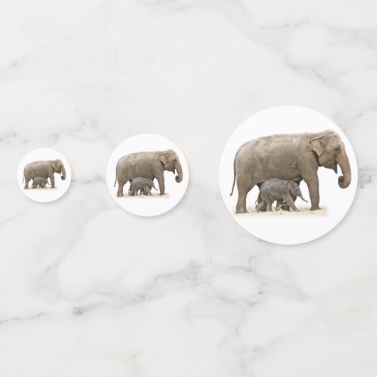 Moeder en Baby Elephant Confetti (Voorkanten)