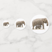 Moeder en Baby Elephant Confetti (Achterkanten)