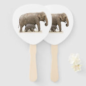 Moeder en Baby Elephant Handwaaier (Voorkant en achterkant)
