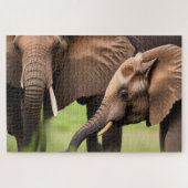 Moeder en Baby Elephant Legpuzzel (Horizontaal)
