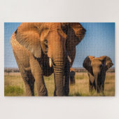 Moeder en Baby Elephant Legpuzzel (Horizontaal)