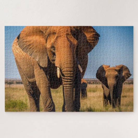 Moeder en Baby Elephant Legpuzzel (Horizontaal)