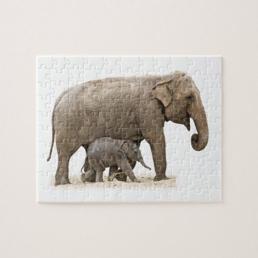 Moeder en Baby Elephant Legpuzzel (Horizontaal)