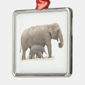 Moeder en Baby Elephant Metalen Ornament (Links)