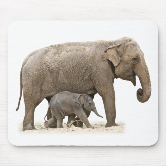 Moeder en Baby Elephant Muismat (Voorkant)