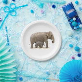 Moeder en Baby Elephant Papieren Bordje (Feest)