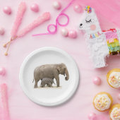 Moeder en Baby Elephant Papieren Bordje (Feest)