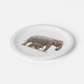 Moeder en Baby Elephant Papieren Bordje (Gekanteld)