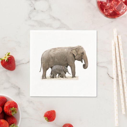 Moeder en Baby Elephant Servet (Insitu)