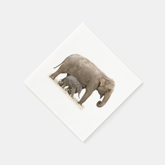 Moeder en Baby Elephant Servet (Hoek)