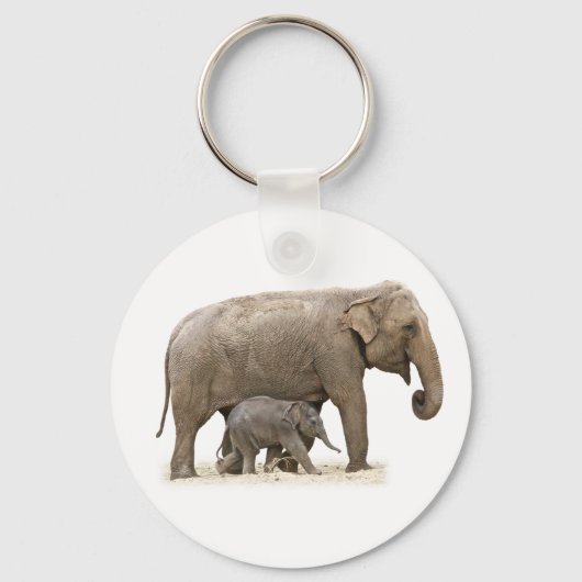 Moeder en Baby Elephant Sleutelhanger (Voorkant)