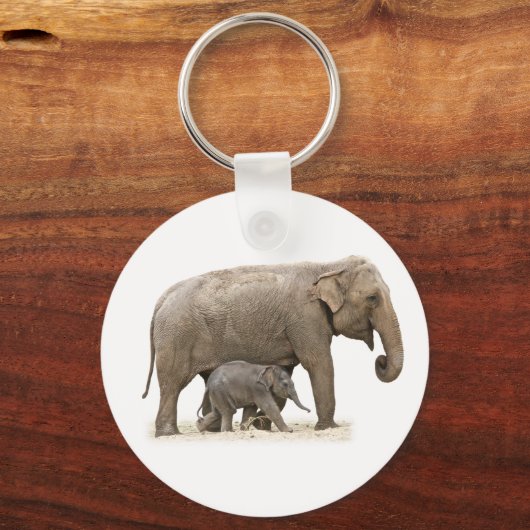 Moeder en Baby Elephant Sleutelhanger (Voorkant)