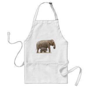 Moeder en Baby Elephant Standaard Schort