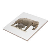 Moeder en Baby Elephant Tegeltje (Zijkant)