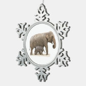 Moeder en Baby Elephant Tin Sneeuwvlok Ornament (Rechts)