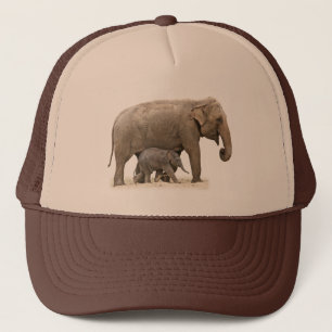 Moeder en Baby Elephant Trucker Pet