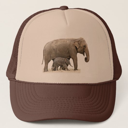 Moeder en Baby Elephant Trucker Pet (Voorkant)