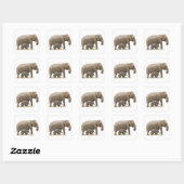 Moeder en Baby Elephant Vierkante Sticker (Vel)