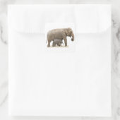 Moeder en Baby Elephant Vierkante Sticker (Tas)
