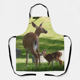 Moeder en baby Fawn, Whitetail Herten Schort