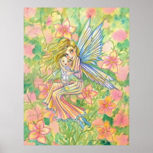 Moeder en Baby Fee Kunst Poster Print (Voorkant)