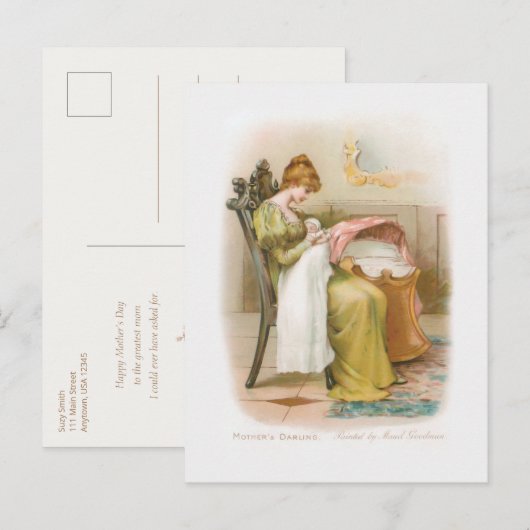  moeder en Baby Feestdagenkaart (Voorkant / Achterkant)