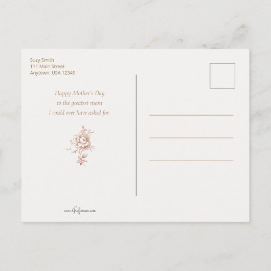 moeder en Baby Feestdagenkaart (Achterkant)