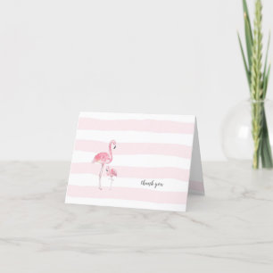 Moeder en Baby Flamingo baby shower Bedankkaart